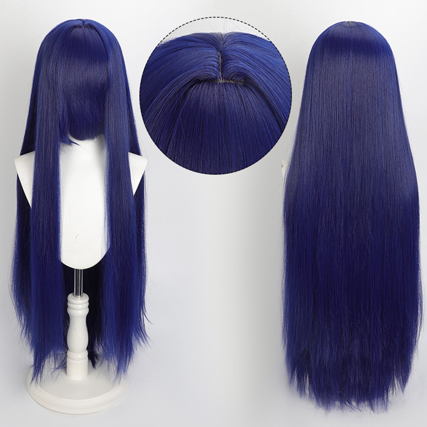 Peruca Colorida de 100cm Longa Lisa Cosplay Anime Fantasia Festa Perucas Sintéticas Resistentes ao Calor
