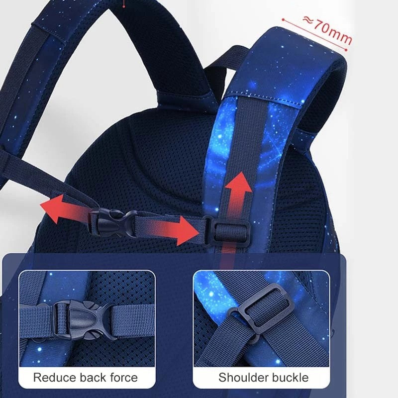 Mochila Escolar Ajustável para Crianças Meninos Meninas Leve Design Crescimento Impermeável para Ensino Fundamental