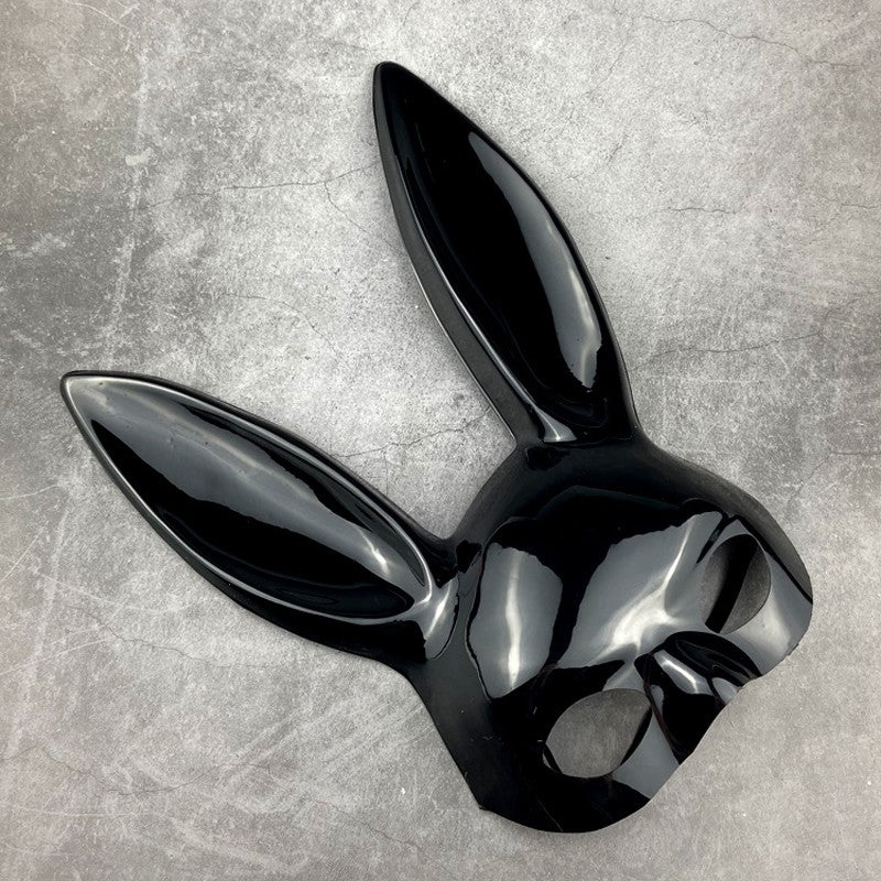 Half Face Rabbit Mask Black White Halloween Mask Christmas Bar Masquerade Party Rabbit Ears Masks Sexy Cosplay Props