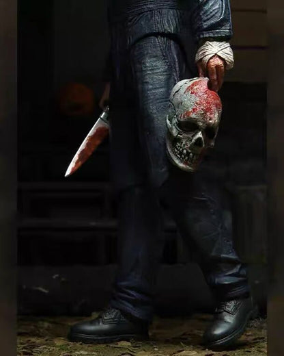 Original NECA Michael Myers Figure Ultimate Jason Voorhees Action Figure With LED Toys Christmas Halloween Horror Gift