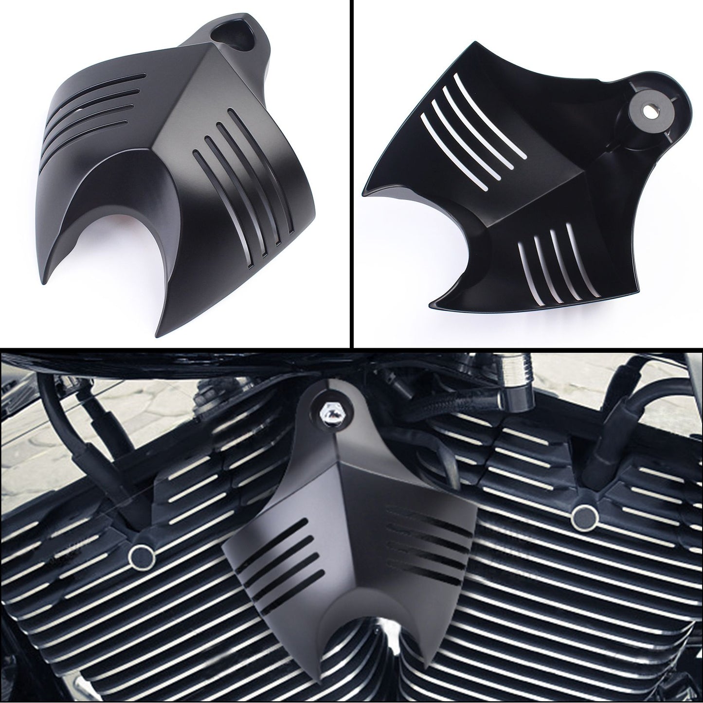 Mptprcycle Capa de buzina dupla preta Cowbell para Harley Big Twins V-Rods 1992-2020