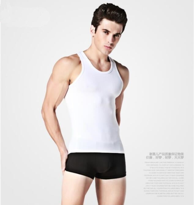 Hot Sale 3pcs / 100% Cotton Mens Sleeveless Tank Top Solid Muscle Vest Undershirts O-neck Gymclothing Tees Whorl Tops