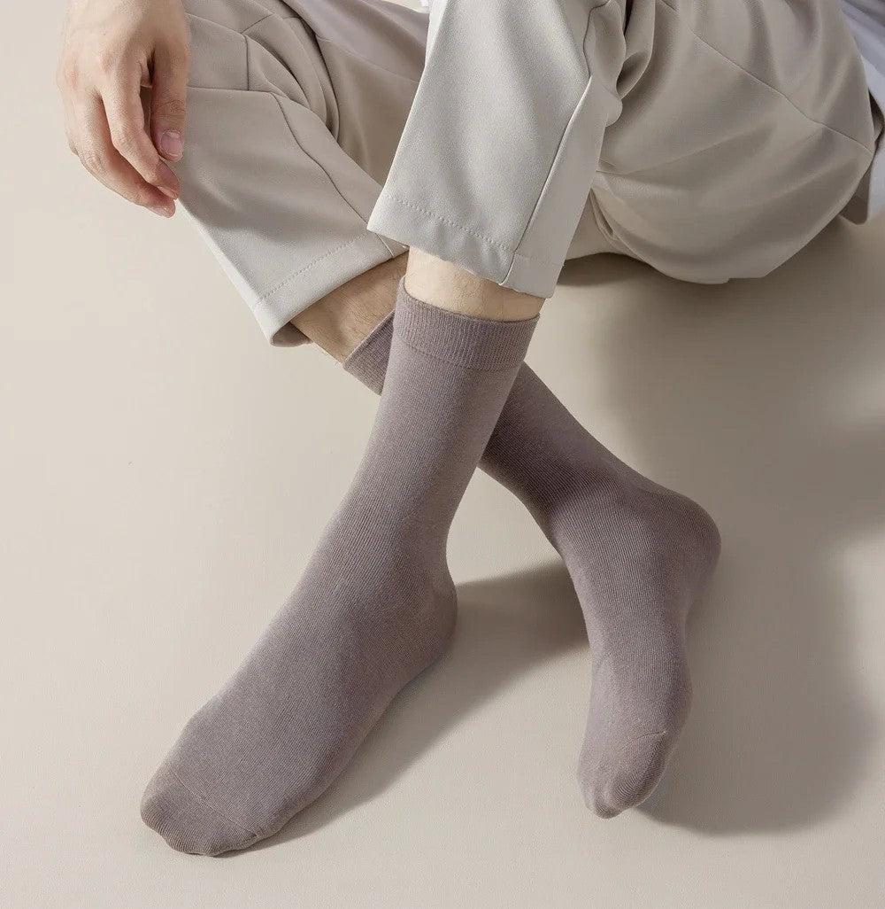 6 Pairs EUR44-50 Plus Size Men Socks High Quality Cotton Socks Breathable Mid Tube Sports Business Socks Black White
