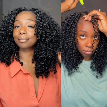 12A Small Spirals Curly Crochet Human Hair Extensions Deep Pixie Curls Crochet Hair Pre Separated Knotless For Braiding Twist