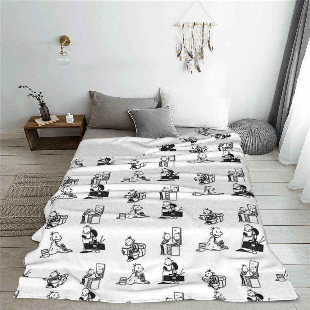 Wimpy Kid 4 States Of Greg Heffley Blankets Soft Warm Flannel Throw Blanket Plush for Bed Living room Picnic Travel Home Couch