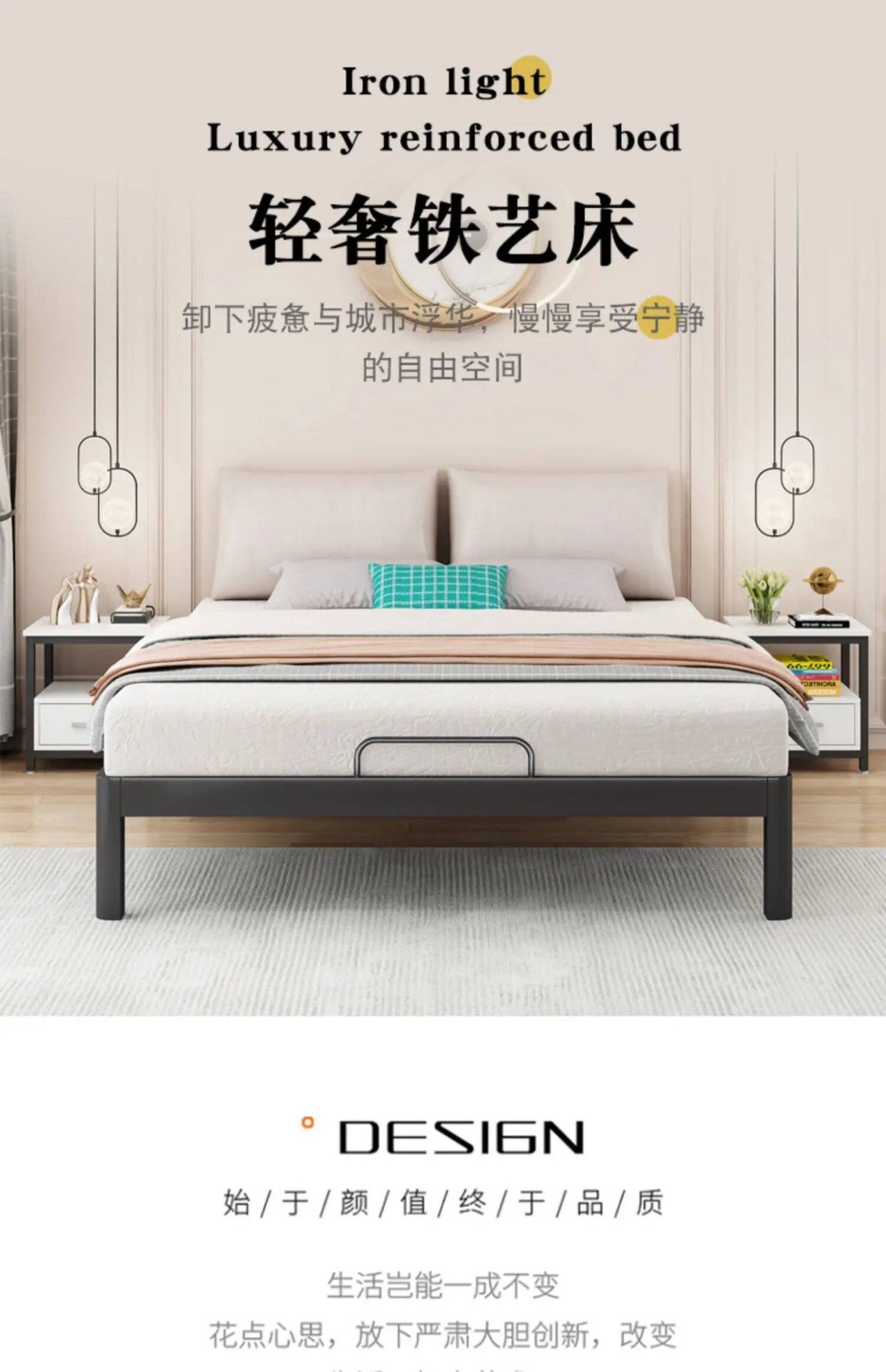 Bedroom Minimalist Bed Frame King Size Metal Hotel Double Bed Frame Modern Lounge Cama Matrimonio Multifuncional Furniture