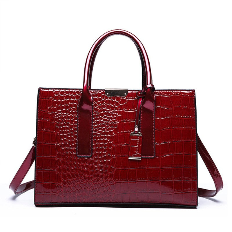 Luxury Handbags Alligator Designer PU Patent Leather Crossbody Bag For Women Tote Retro Ladies Messegner Shoulder Bag Bolsa