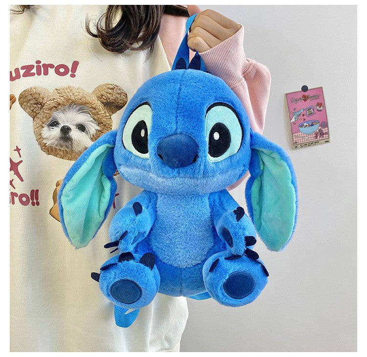 Kawaii Disney Stitch Bag Plush Backpack Bagpack Double Shoulder Crossbody Bag Storage Pouch Plushie Anime Toy Gift for Girls