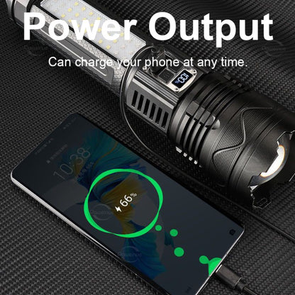 1000000LM Most Powerful LED Flashlight Rechargeable Type-c Flashlight Long Range 6000M Tactical Torch Light For Fishing Hunting