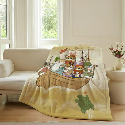Cartoon cute M-MoFusand Blanket For Sofa Office Bed Plane Travel Sleep Read Relax Camping Soft And Warm