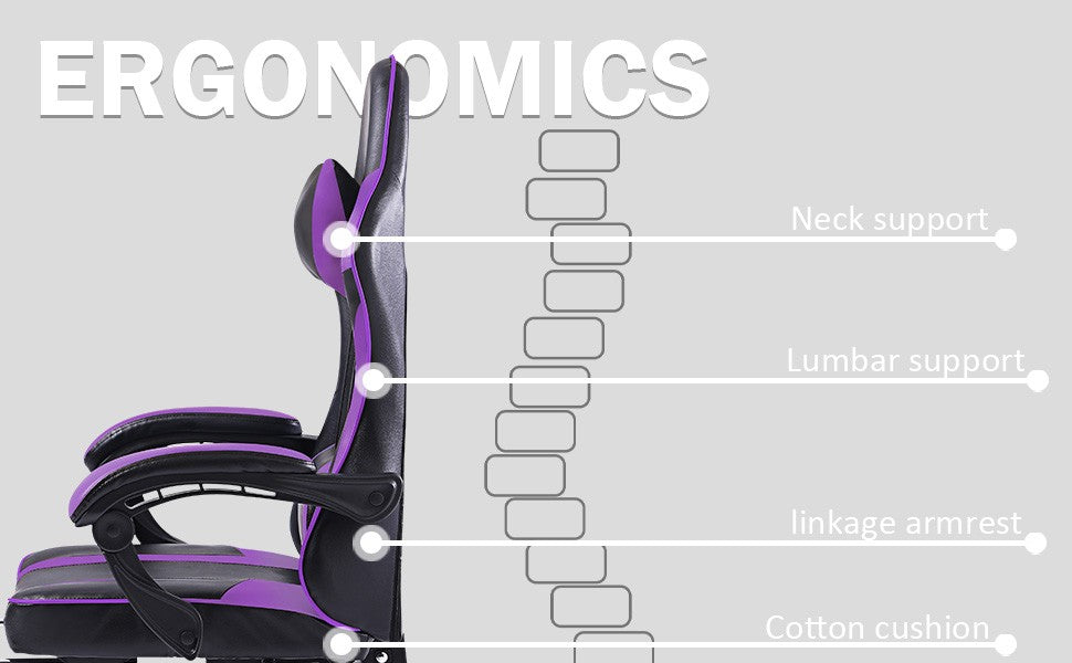 Computer Gaming Chairs for Adults, Ergonomic Computer Chair Office Desk Chair with Wheels, Adjustable Lumbar Support Big and Tal