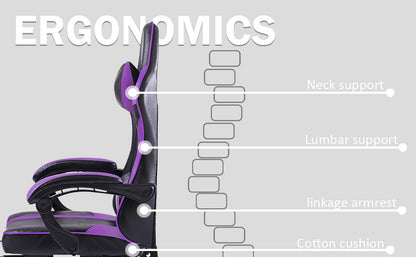 Computer Gaming Chairs for Adults, Ergonomic Computer Chair Office Desk Chair with Wheels, Adjustable Lumbar Support Big and Tal