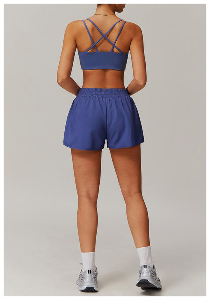 Yoga Suit 2PCS Sports Set Women Gym Set Women Tracksuit Running Workout Zipper Long Sleeve Shorts Yoga Clothing Athletic Wear