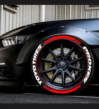 8 peças/lote Letras para pneu de carro Tuning Universal 3D PVC Permanente Adesivos de Decoração de Pneus para Motocicleta