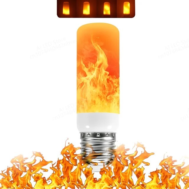 E27 E14 B22 LED Flame Bulb 9W Four Modes Flame Bulb Flashing LED Dynamic Flame Effect Light AC8V-265V 78SMD 2835 Light Bulb