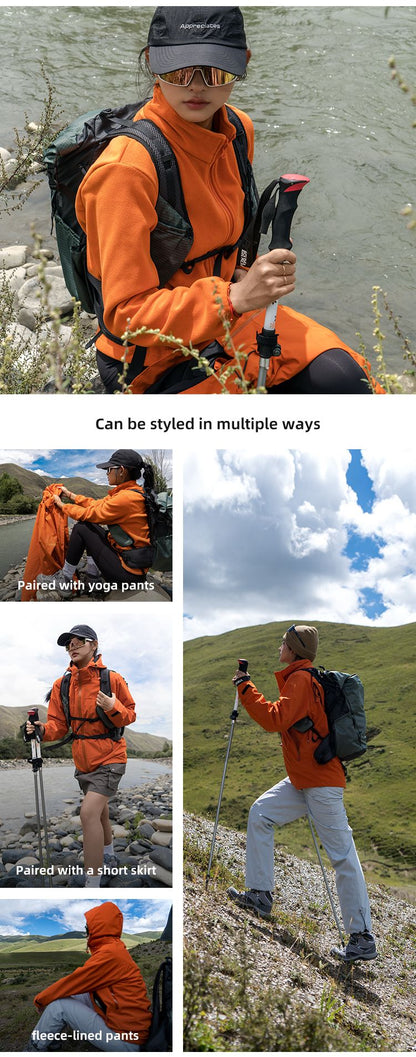 Nu-June Women's Winter Hiking Jacket 3 in 1 plus size Fleeced Clothing Men's Windbreaker Waterproof Hoodie Jackets Outdoor