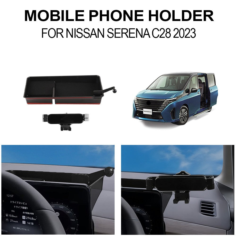 FOR 2023 NISSAN SERENA C28 Mobile phone holder for right-hand drive and storage box behind the screen