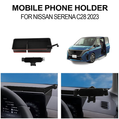 FOR 2023 NISSAN SERENA C28 Mobile phone holder for right-hand drive and storage box behind the screen