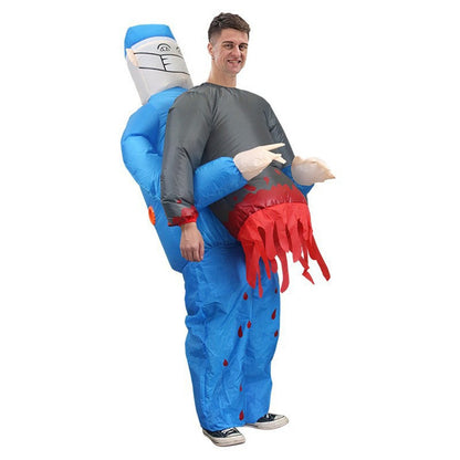 Halloween Inflatable Suit Horrifying Halfling Cartoon Doll Costume Secret Room Haunted House Cosplay Prank Prop