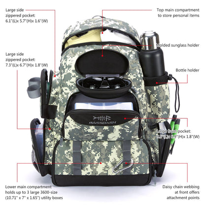 Bassdash Fishing Bag Tackle Backpack Leve Tático Caixa de Pesca Multifuncional