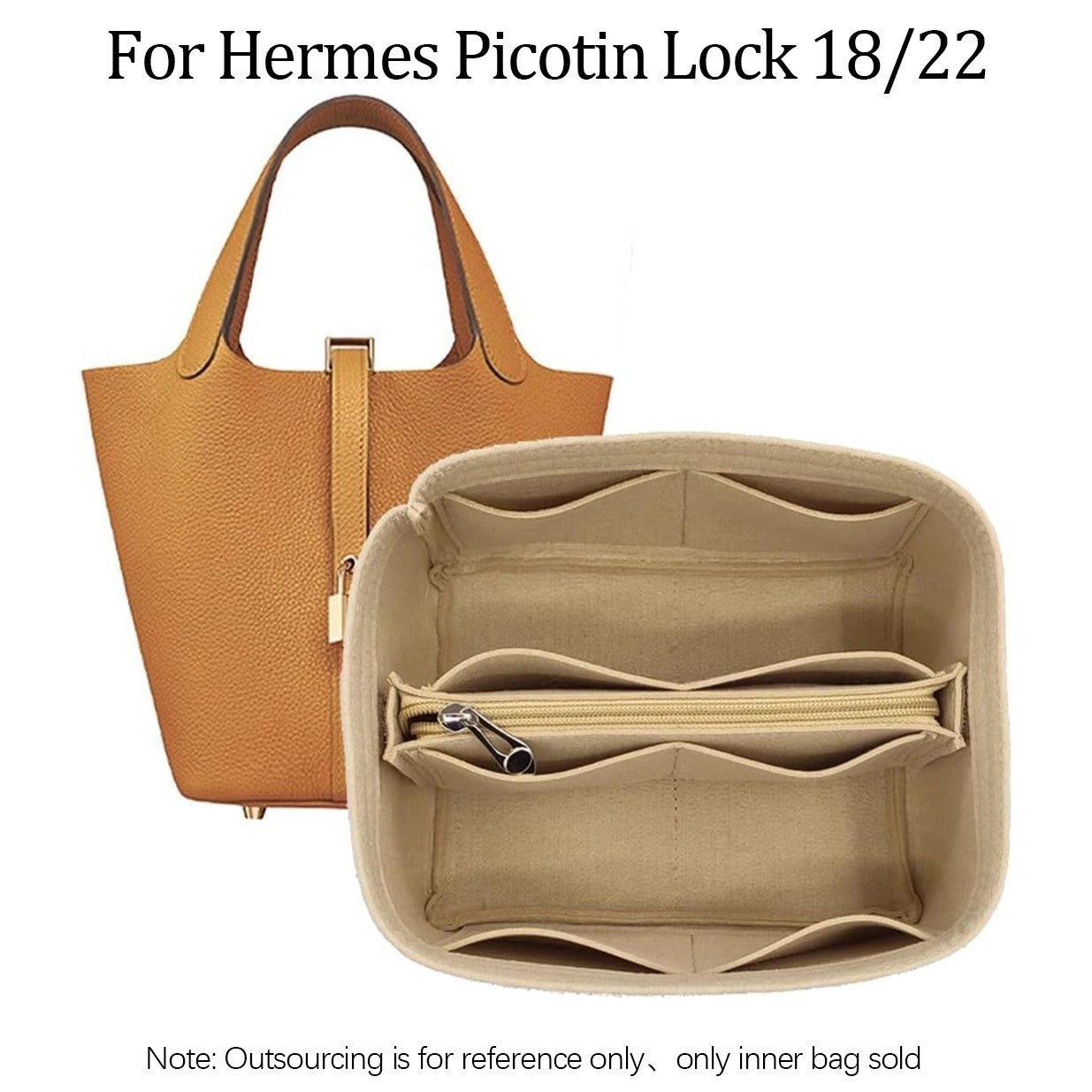 Bag Organizer Liner Storage Bag Bag Storage Insert Portable Makeup Bag for Hermes Picotin18/22