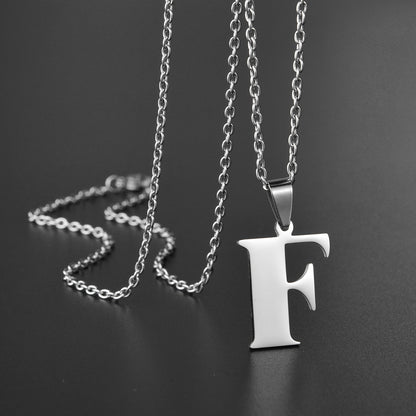 Colar de Aço Inoxidável com Pingente de Nome Letras A-Z do Alfabeto, Colares Minimalistas Iniciais para Homens e Mulheres, Presentes de Moda no Atacado