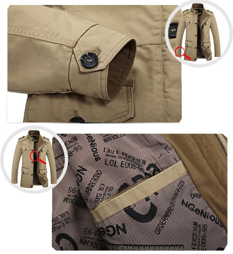 Oversize Men's Jackets Coat Male Trench Coat 5XL 6XL Spring Autumn Solid Cotton Casual Long Jacket Men Clothing Outerwear AF5806
