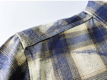 Autumn New Japanese Retro Long-Sleeve Lapel Plaid Cargo Shirt Men's Simple 100% Cotton Washed Pocket Casual Blouses Thin Coat