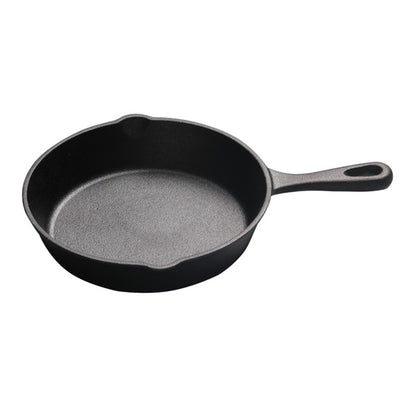 Frigideira de Ferro Fundido com Bico Antigotejamento Pré-Temperada, Utensílio de Cozinha Seguro para Forno, Acampamento, Uso Interno e Externo