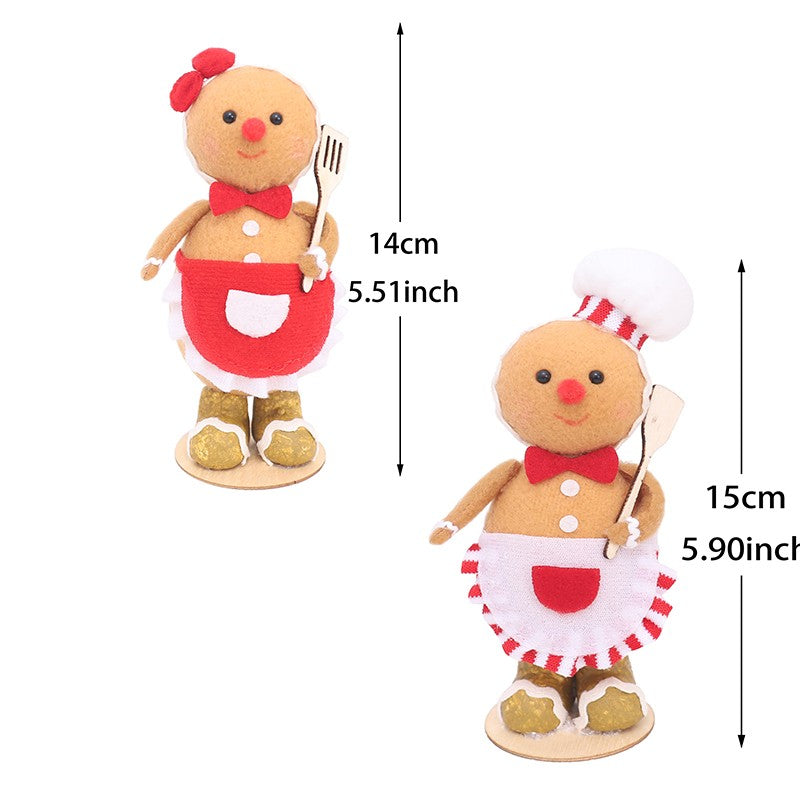 Plush Gingerbread Dolls Gingerbread Sitter Chef Gingerbread Man Christmas Ornaments For New Year Party Decorations Home Supply