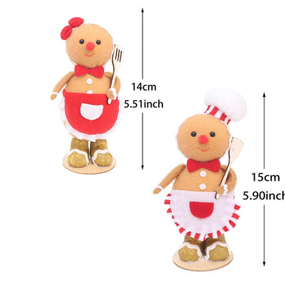 Plush Gingerbread Dolls Gingerbread Sitter Chef Gingerbread Man Christmas Ornaments For New Year Party Decorations Home Supply