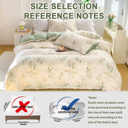3pcs Elegant Floral Tea Art Print Duvet Cover Set? Soft Skin-Friendly Bedding Set Includes 1 Duvet Cover And 2 Pillowcases
