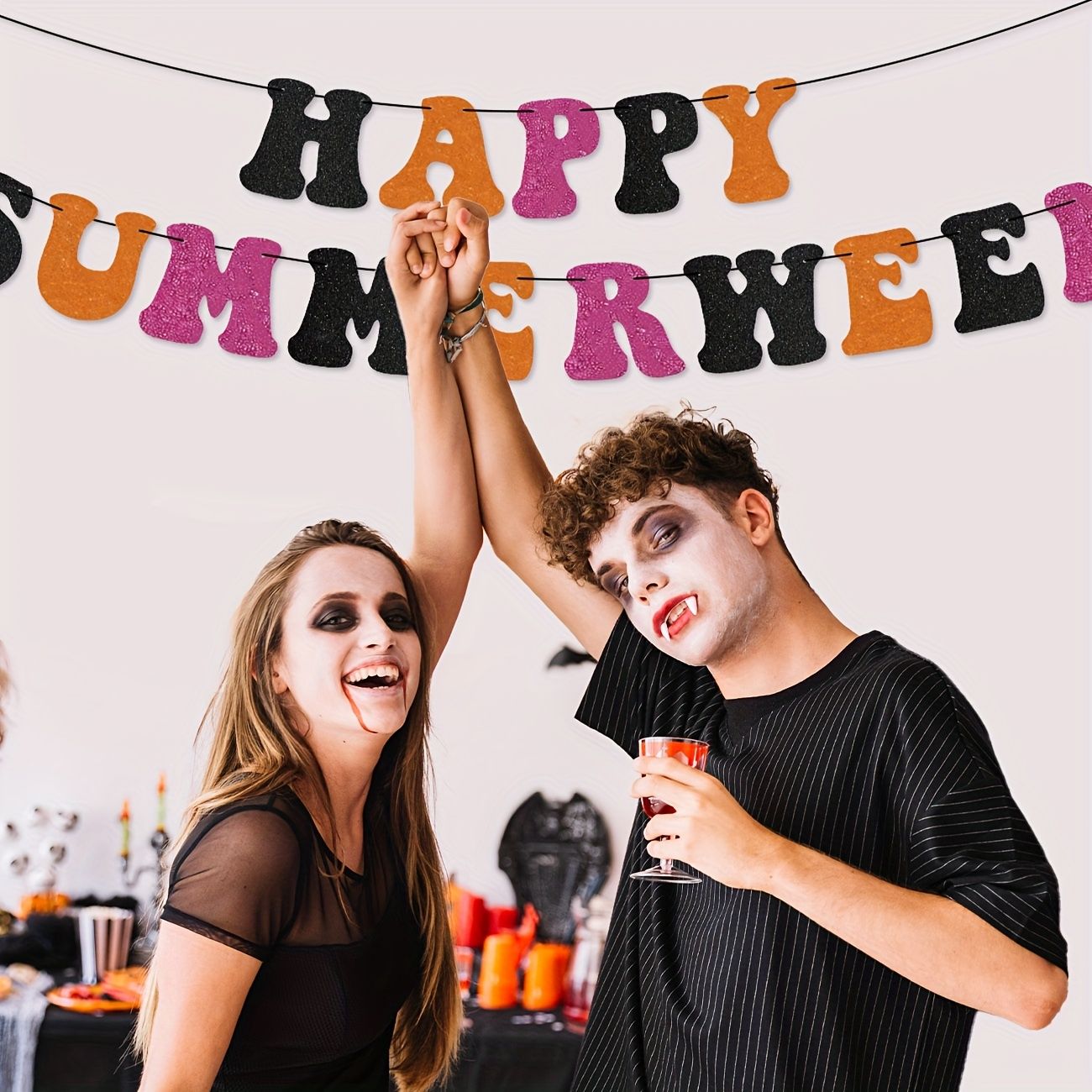Happy Summerween Banner Summerween Birthday Party Banner Decorations Halloween In Summer Decor Summer Halloween Ghost Birthday