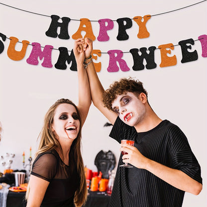 Happy Summerween Banner Summerween Birthday Party Banner Decorations Halloween In Summer Decor Summer Halloween Ghost Birthday