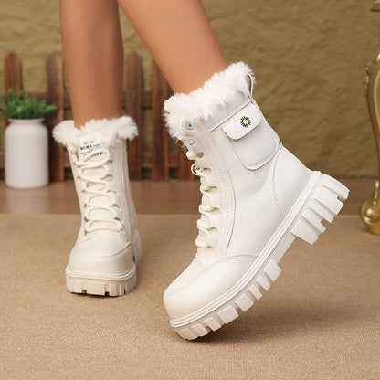 Women's Winter Fleece-Lined Warm  Boots2025New Versatile Height-Increasing Women's Boots Slim Short Boots