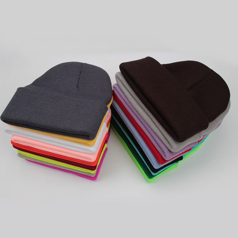 Touca Sólida Unissex Outono Inverno, Mistura de Lã, Macia e Quente, Boné de Tricô Masculino Feminino, Gorro, Toucas de Esqui, 24 Cores