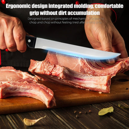 ZENG Conjunto Completo de Facas de Chef com 15 Peças, Conjunto de Facas de Cozinha de Aço Inoxidável com Tesoura, Afiador, Suporte de Madeira Maciça, Ferramenta de Culinária