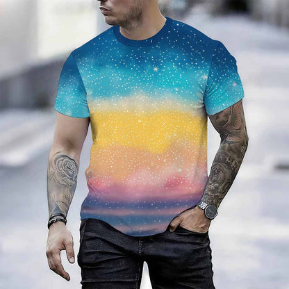 Men Print T Shirt Short Sleeve Crew Neck Casual Summer Fashion Tees Tops For Daily Outdoor Wear