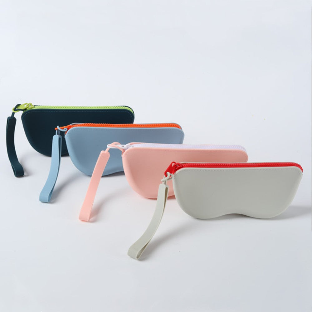 Soft Silicone Zipper Glasses Bag Storage Waterproof Bag Cosmetic Coin Bag for Women Girls Dustproof Glasses Box