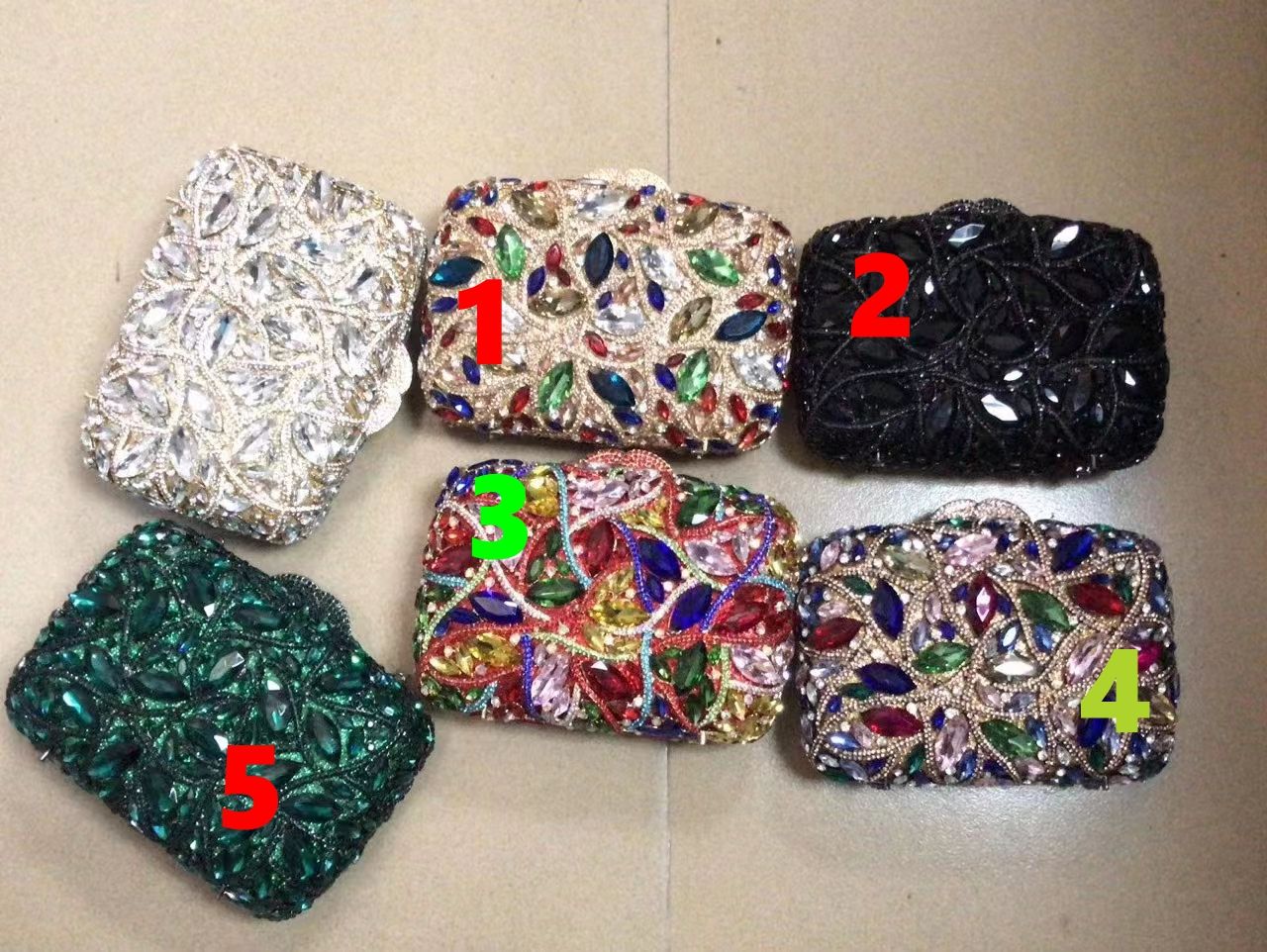 15 Colors Women Rhinestones Evening Bags Metal Diamond Mianudiere Handbag Bridal Clutches Wedding Party Stone Clutch Purse Bags