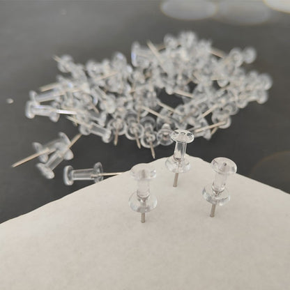 100/500 Pcs Push Pins Transparent Thumb Tacks Home Office School Craft Projects Cork Board Photo Wall Bulletin