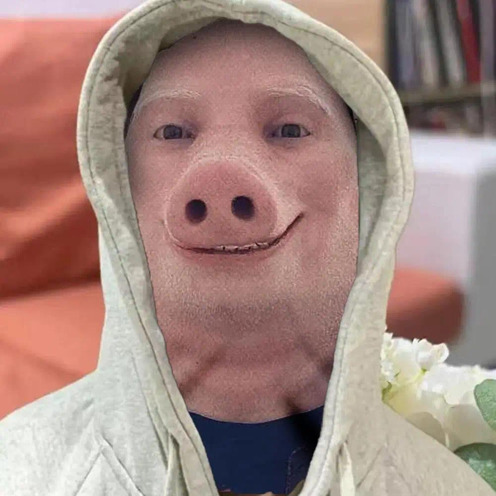 Full Face Funny Pig Mask, Breathable & Durable, Cosplay Theme Party Headgear Mask