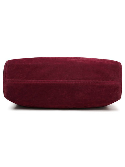 European American Autumn Winter Large Capacity Suede Women's Bag, Vintage Handbags Women Shoulder Bag, Retro Faux Suede Tote Bag