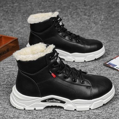 Botas masculinas de cano alto em jeans, sapatos esportivos casuais, botas masculinas modernas e estilosas