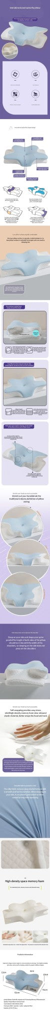sunmmer cold Sleeping memory pillow slow rebound memory cotton pillow neck pillow butterfly pillow cervical pillow