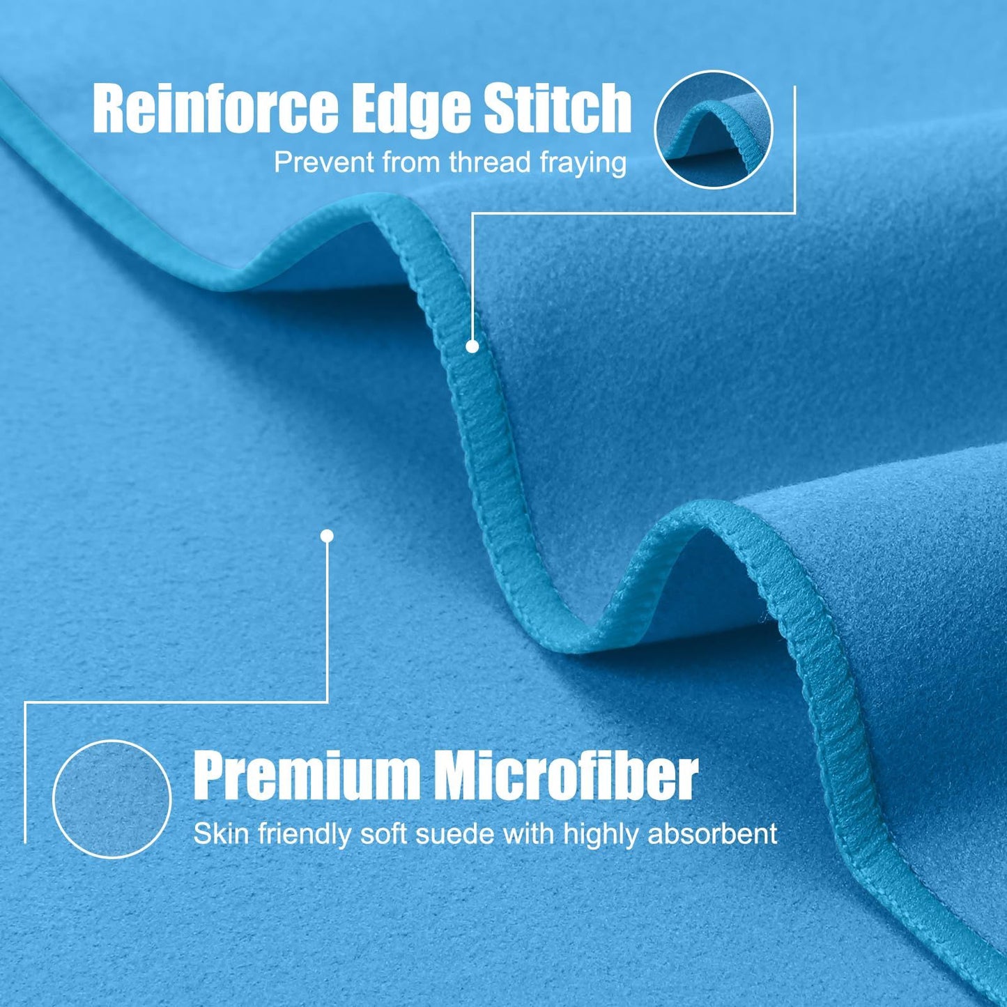 Microfiber Quick Dry Gym Towel Silver ION OdorFree Absorbent Fiber Fast Drying Workout Gear for Body Sweat Working Out
