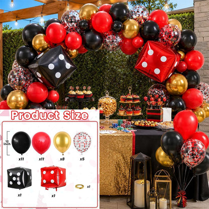 37Pcs/Set Casino Theme Party Decoration Cube Dice Foil Balloon Las Vegas Birthday Party Casino Night Poker Event Party Supplies