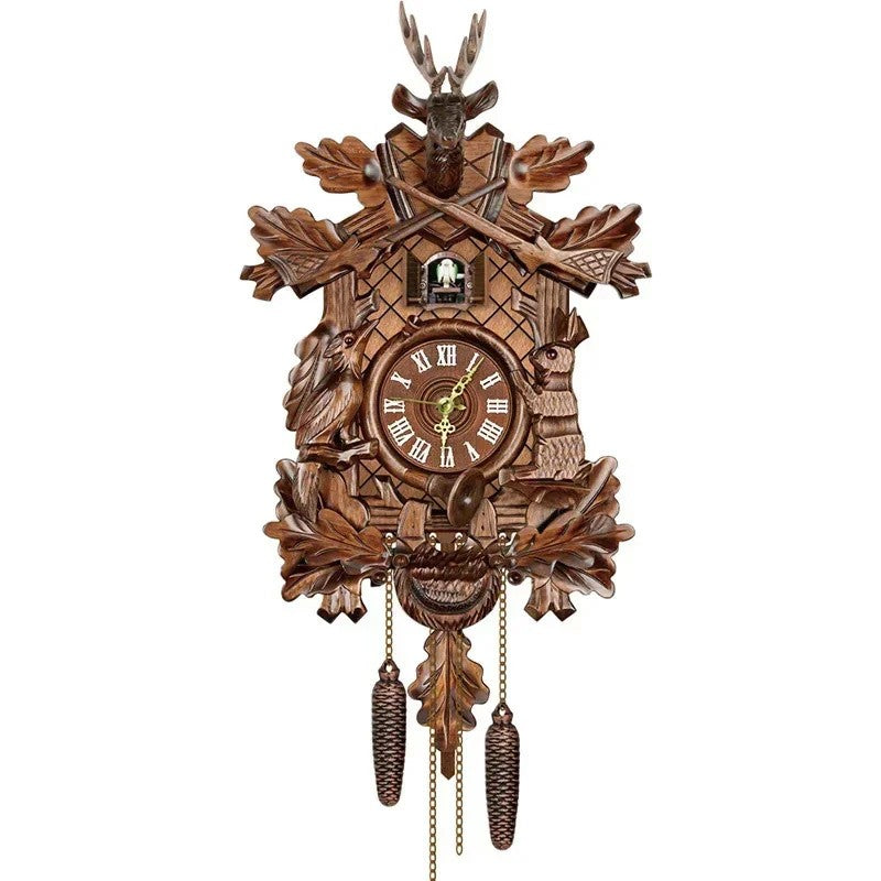 Wooden Hanging Wall Clock Bird Alarm Clock Cuckoo Clocks For Home Kid's Room Decoration Quartz Watch Decorative Home Decor