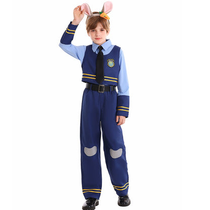 Halloween children Police Judy Rabbit Cosplay Costume Set Party Fantasy Disguise Outfits Children's Day School Stage Performance
