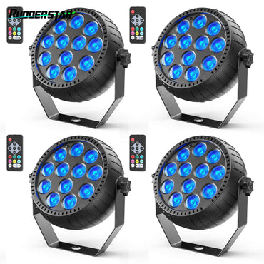 4PCS Par Light LED RGB Lights Stage Effect Lighting Projector DMX512 Sound Control DJ Disco Party Lights for Bar Club Theater